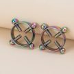 EwToys - 4 ágú csavaros mellbimbószorító/mellbimbó ékszer - 1 pár Ezüst/Fekete/Szivárvány/Arany