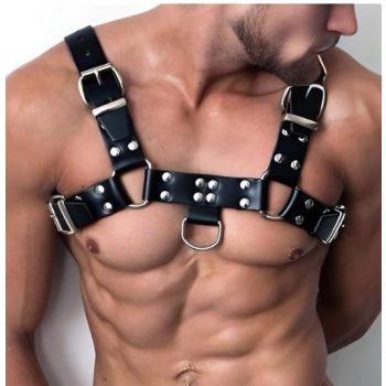   EwToys - Erotikus műbőr férfi hám, állítható méretben