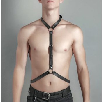   EwToys - Erotikus műbőr férfi hám, állítható méretben 2