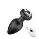 EwToys - Led világítással ellátott fém anál plug - távirányítóval - USB töltővel -vibrátoros