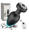 EwToys - Led világítással ellátott szilikon anál plug - távirányítóval - USB töltővel -vibrátoros