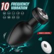 EwToys - Led világítással ellátott szilikon anál plug - távirányítóval - USB töltővel -vibrátoros