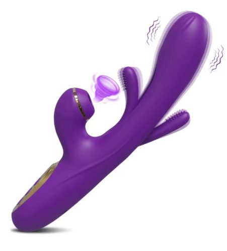  EwToys 3in1 Extra vibrátor - G-pont, csiklóizgató, léghullámos - választható szín! Lila/piros