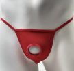 EwToys - Férfi nyitott fekete/piros tanga - egy méret - választható szín