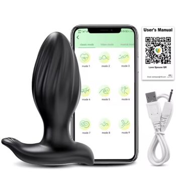   EwToys  - Vibrációs, Usb töltős, 360'-ban mozgó, applikációs, vízálló análdugó