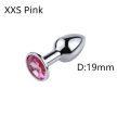 EWToys Diamond Plug XXS/XS - Ezüst análdugó, rózsaszín, kör alakú kővel - választható méret