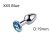 EWToys Diamond Plug XXS/XS/S/M/L - Ezüst análdugó, kék, kör alakú kővel