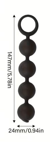 Fekete szilikon anál golyósor 4 golyóval - EwToys