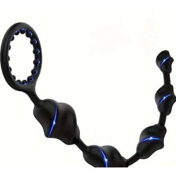 EwToys - Szilikon análsor - 5 golyóval - fekete