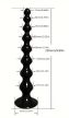 Fekete hajlékony szilikon anál gyöngysor – fokozatos méretű intim eszköz tapadókoronggal