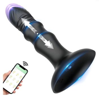   EwToys applikációs vibrációs anál dugó lökő funkcióval