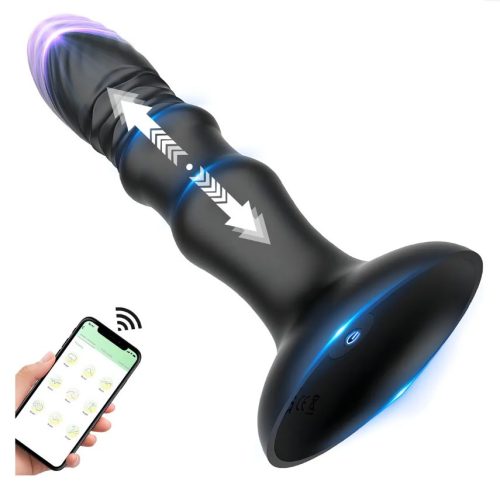 EwToys applikációs vibrációs anál dugó lökő funkcióval