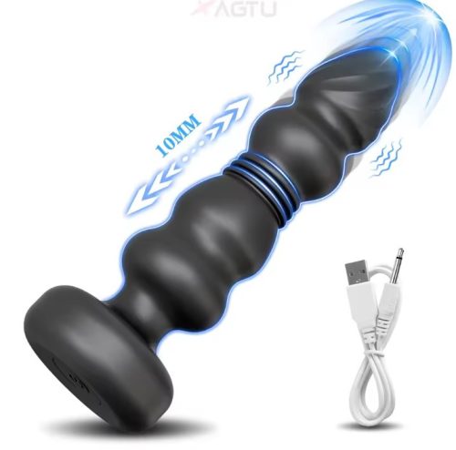 EwToys- akkus, lökő anál vibrátor (fekete)