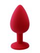 EwToys - Análdugó, piros, köves díszítéssel - választható méret (S-M-L)