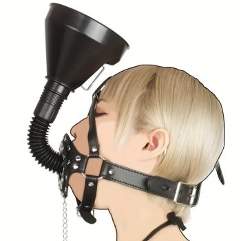   EwToys Extreme Bdsm - Nyitott, állítható műbőr szájpecek tölcsérrel