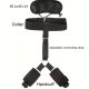 BDSM nyak- és csuklórögzítő szett szemkötővel – állítható bondage pánt, fekete
