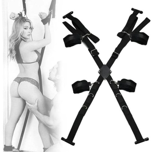 EwToys ajtóra rögzíthető BDSM kötözőkészlet állítható bilincsekkel