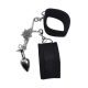 BDSM csuklóbilincs anál pluggal – láncos bondage szett, fekete