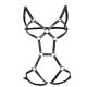 BDSM body harness fekete műbőr pántos body