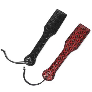   EwToys - Műbőr, fényes paskoló 2 választható színben - Piros/Fekete