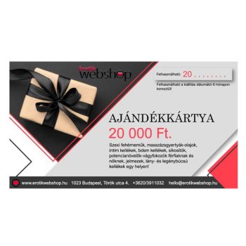   ErotikWebshop Ajándékutalvány kedvesednek /lány-legénybúcsúra - 20.000 Ft.