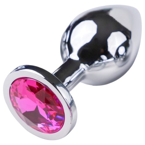 Desirel Pink Jewel S rozsdamentes acél análdugó pink kristállyal 7,2 cm