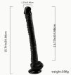 EwToys - Extra méretű, hatalmas fekete szilikon dildó 40 cm.