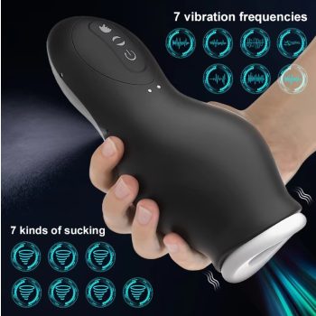   EwToys - DRAGON sucking & vibratios- Szívó hatású, vibrációs maszturbátor - 7 rezgési, 7 szívó hatású móddal 