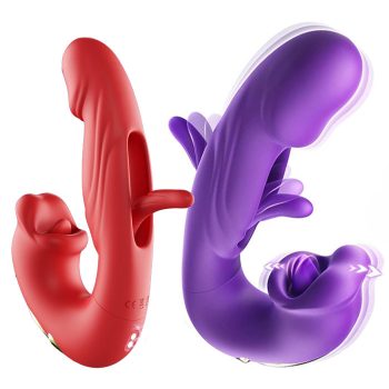   EwToys - Evangeline 3in1 - multifunkciós vibrátor - g-pont + csiklóizgató - Usb töltővel választható színben - piros/lila