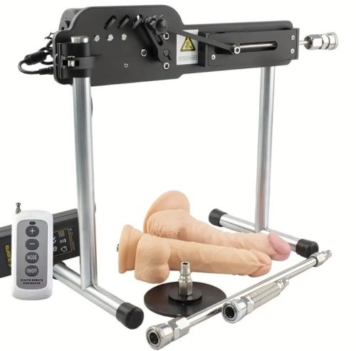 EwToys push love szexgép - Két dildóval + tapadókoronggal és hosszabítóval
