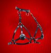 BDSM mellhám fekete műbőr body harness állítható