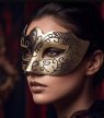 Velencei Maszk Szett – 2 db Elegáns Fekete-Arany Álarc Halloween és Jelmezes Partyhoz