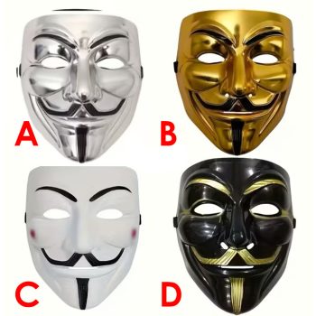   Guy Fawkes maszk – választható színű Anonymous álarc Halloweenre és jelmezes partyra