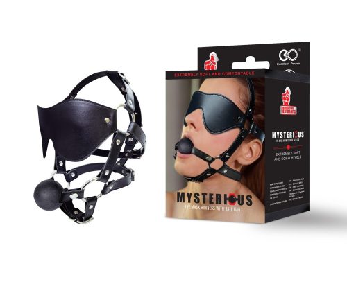 Domination Restraints Mysterious szájpecek szemmaszkkal – állítható BDSM szett