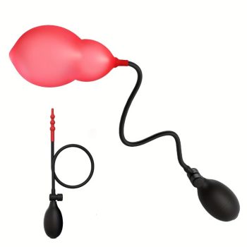   EwToys Triple Pearl – pumpás húgycsőstimuláló szonda 62 cm (fekete-piros)