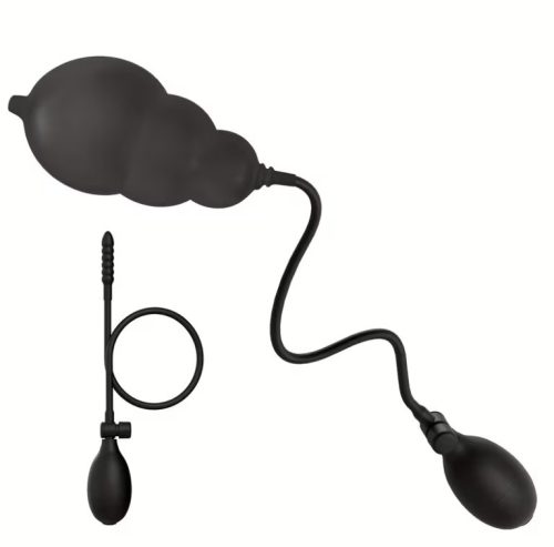EwToys Five Pearl – pumpás húgycsőtágító és dilátor 5 tagolt véggel (fekete)