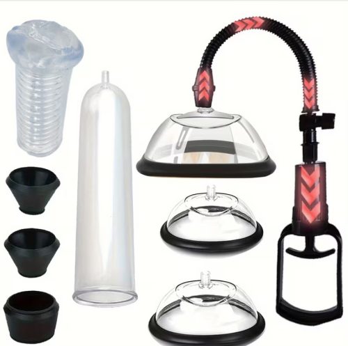 EwToys - Vákuumos péniszpumpa és vagina pumpa szett pároknak – komplett intim stimuláló készlet