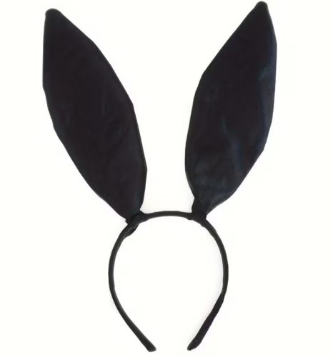 Hosszú fekete nyuszifül hajpánt – elegáns jelmez kiegészítő különleges megjelenéshez