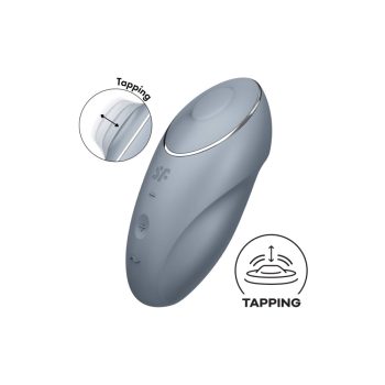   Satisfyer Tap & Climax 1 - 2in1 vibrátor és csiklóizgató (szürke) 