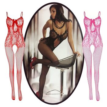   EwToys - B35  Szexi necc, csipke fehérnemű-cicaruha, választható színben - Fekete/piros/pink