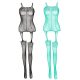 EwToys Bodystocking B36 - Szexi necc harisnyaoverall- Fekete/türkiz -választható színben