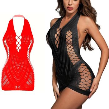 EwToys - Fekete/piros szexi B38  ruha S/L - egy méret