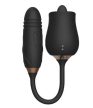 Prémium fekete nyelv stimulátoros csiklóizgató és lökő vibrátor vízálló kivitelben, USB töltéssel és több stimulációs móddal.