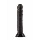 EwToys 5.5" Ultra Soft Dildo Black - Letapasztható, fekete, erezett dildó
