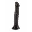 EwToys 5.5" Ultra Soft Dildo Black - Letapasztható, fekete, erezett dildó