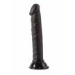 EwToys 5.5" Ultra Soft Dildo Black - Letapasztható, fekete, erezett dildó