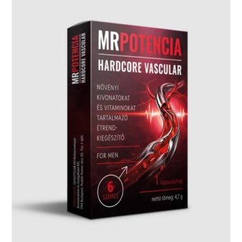   MRPOTENCIA Hardcore Vascular – 6 db extra erős férfi potencia kapszula koffeinnel, cinkkel és növényi kivonatokkal
