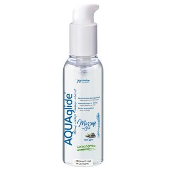   AQUAglide Massage + Glide Lemongrass, 200 ml -Masszázs-gél és vízbázisú sikosító kombinációja, citromfűolaj illattal