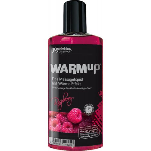 WARMup Raspberry (Himbeer), 150ml - Masszázs folyadék forrósító hatással, málna illattal