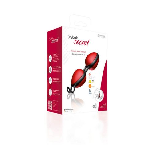 Joydivision - Joyballs Secret Red Black - Piros, Fekete, 100% orvosi szilikonnal bevont gésagolyó